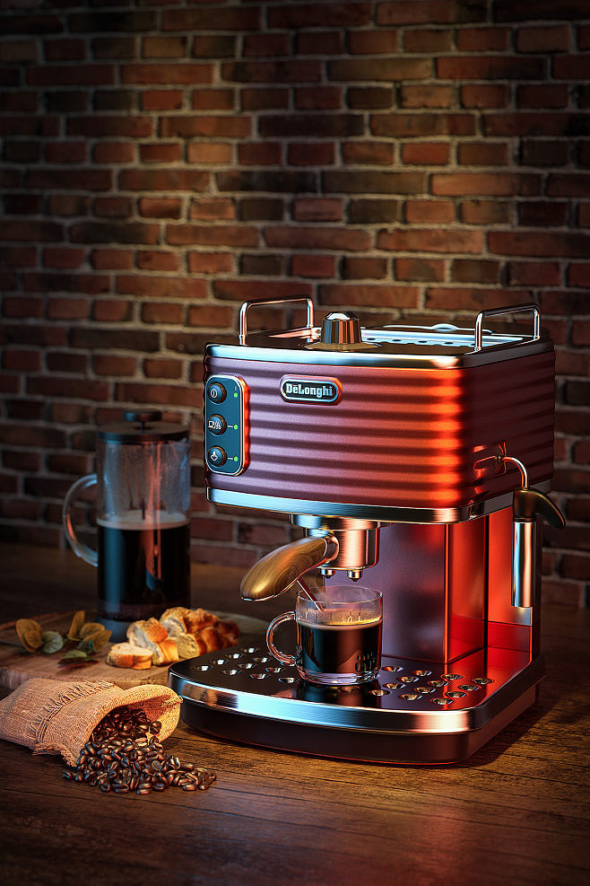 C4D咖啡機場景OC渲染-阿波_阿波C4.